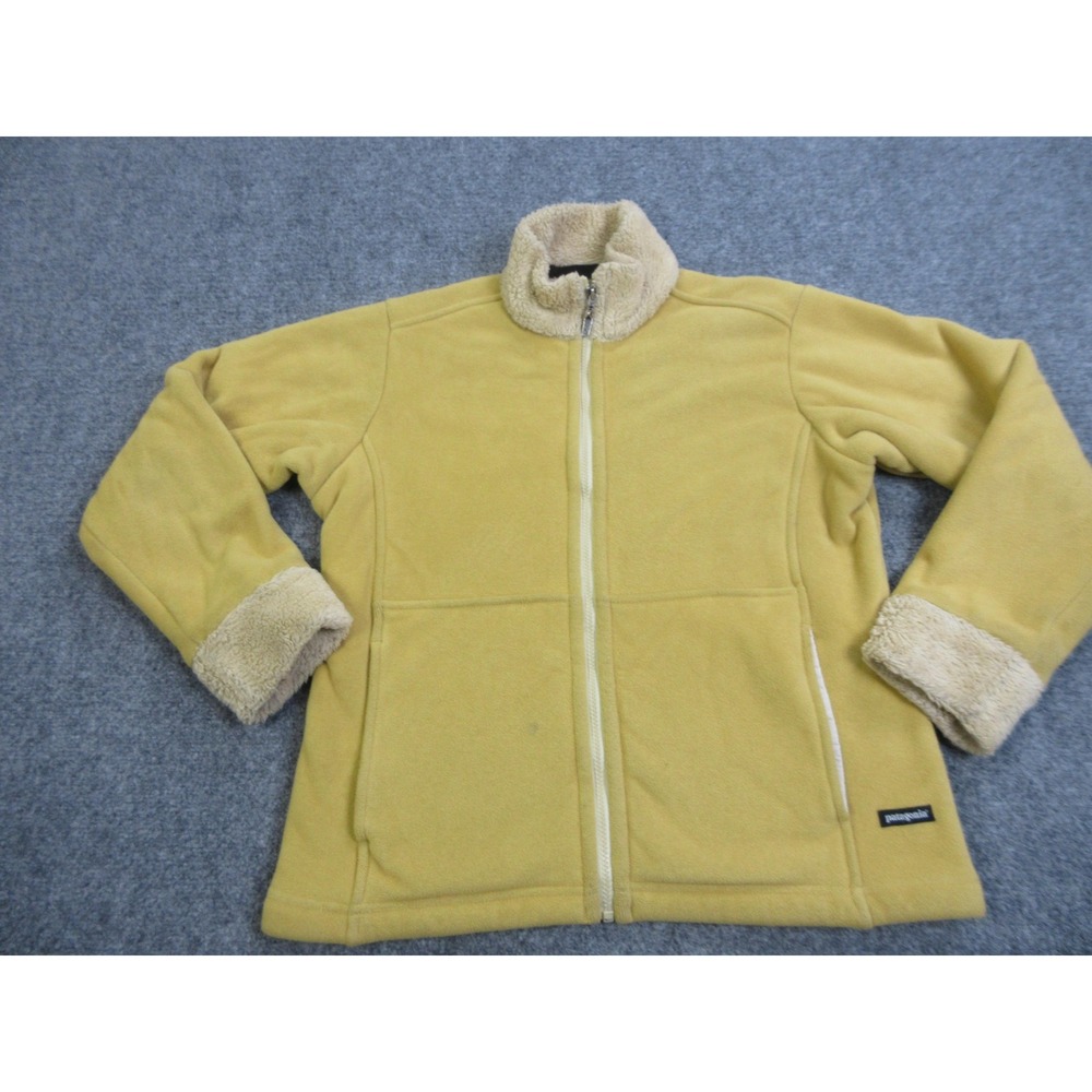Vintage Patagonia Synchilla WIndzone Jacket Womens M Yellow Fleece Full Zip USA